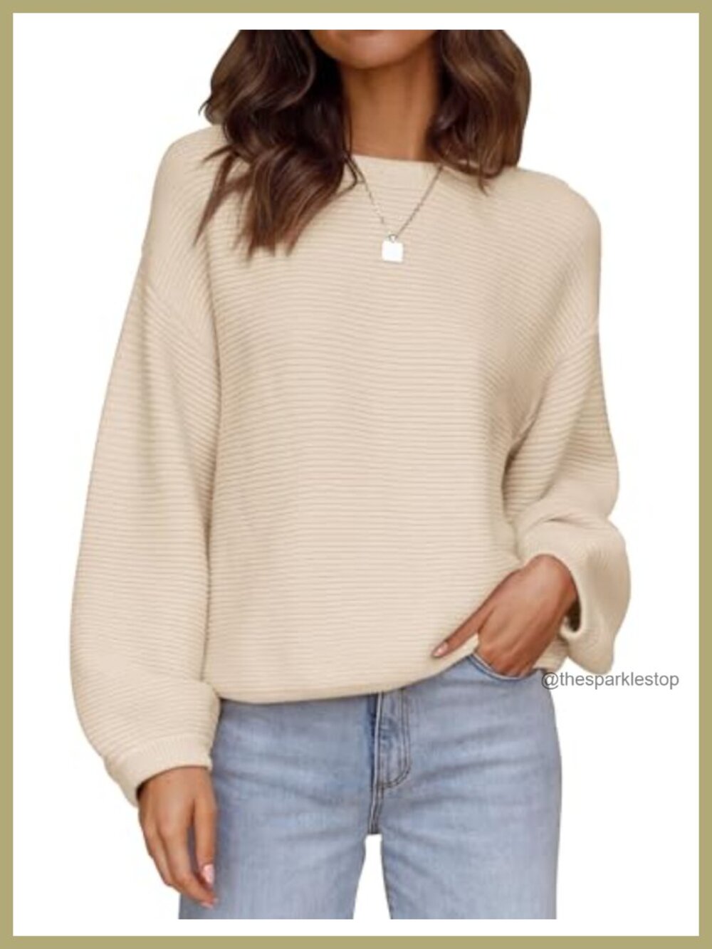 ZESICA Women's Long Sleeve Boat Neck Knit Pullover Sweater Oversized